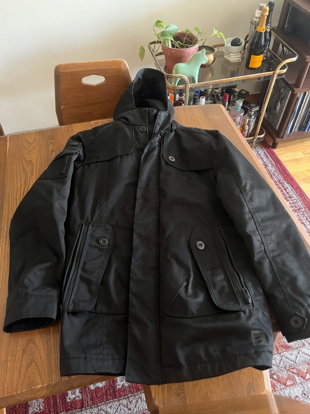 Men's Black Hooded Winter Jacket - Jack and Jones